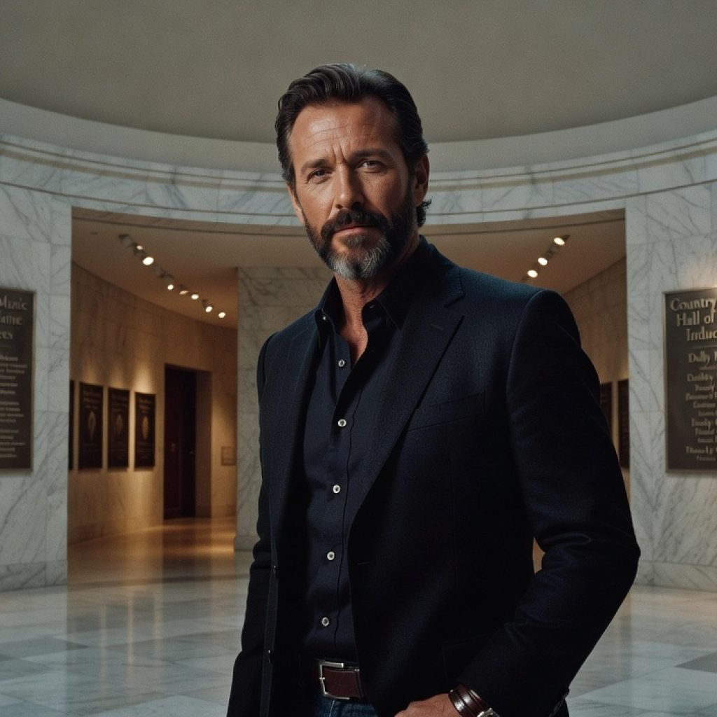 Professional editorial portrait of Tim McGraw at the Country Music Hall of Fame.