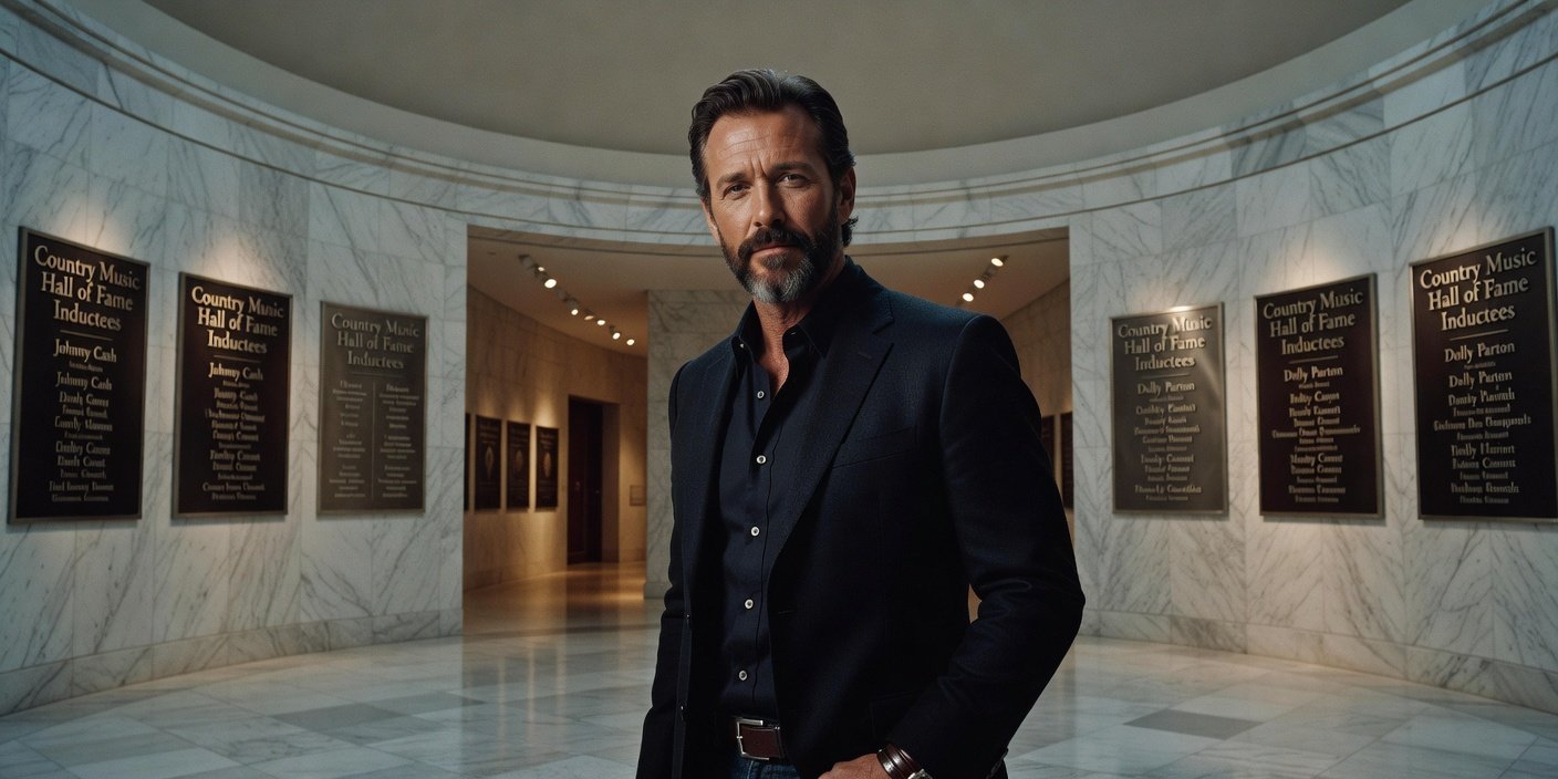 Professional editorial portrait of Tim McGraw at the Country Music Hall of Fame.